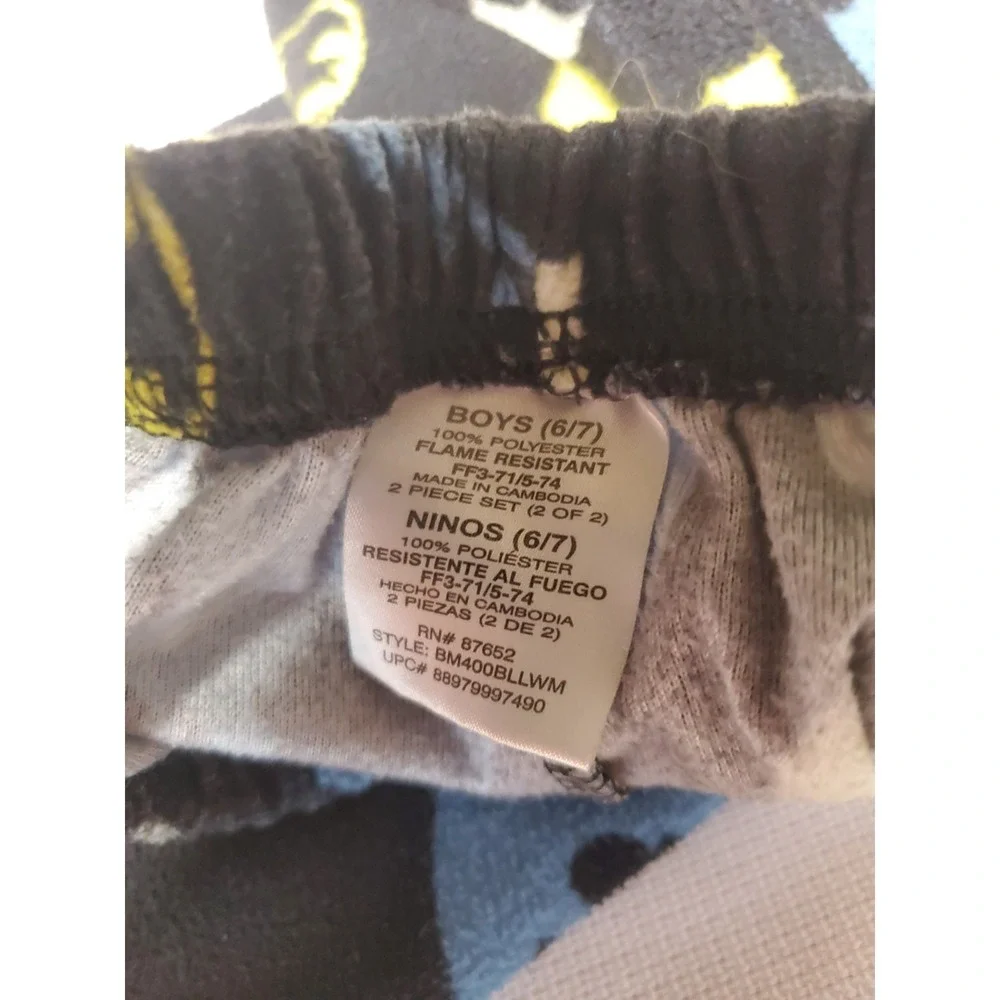 Batman Pajamas 2-Piece PJ'S Cuffed Pants‎ Long Sleeve Boys Size 6/7